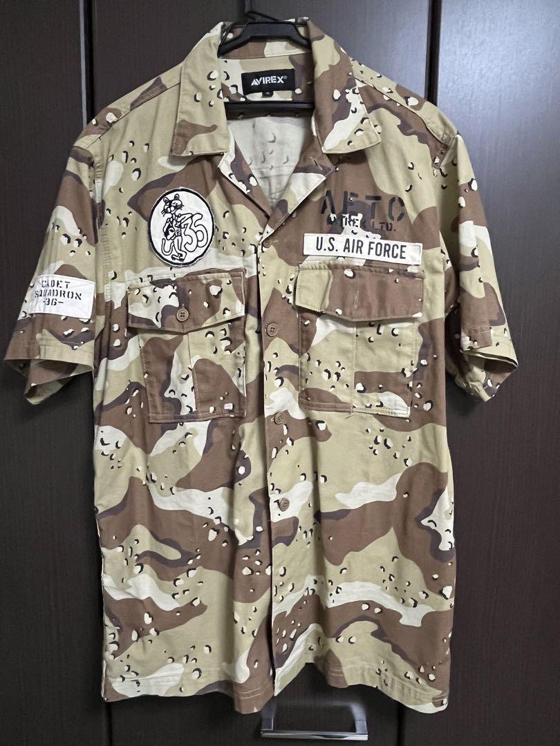 AVIREX ステンシルパッチドミリタリーシャツ