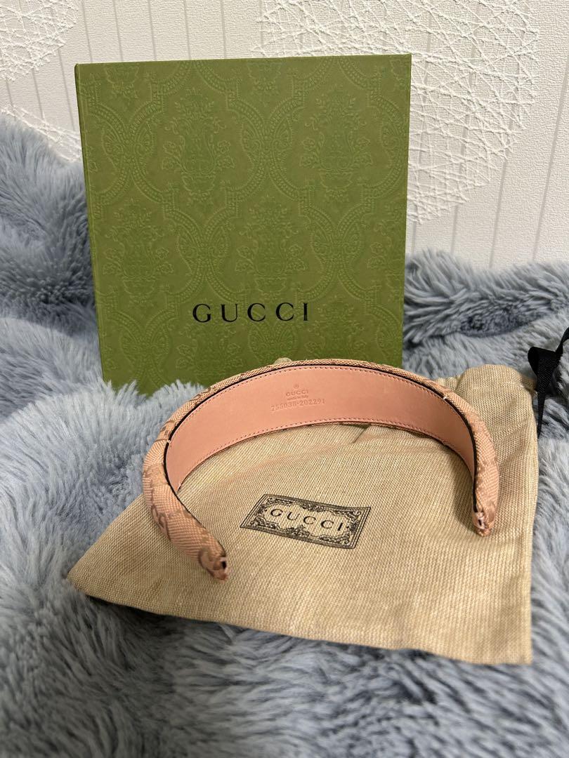 GUCCI GGロゴ ヘアバンド ピンク カチューシャ