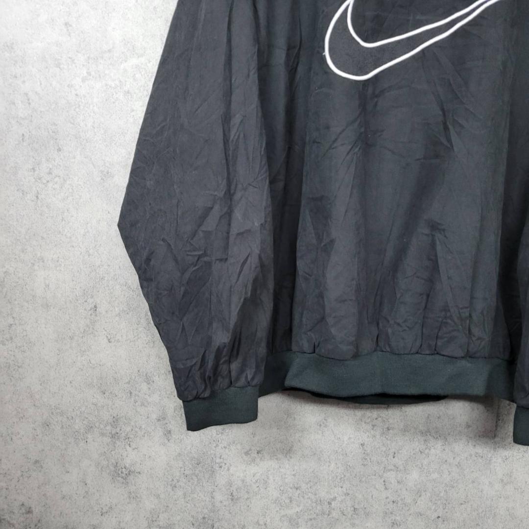 古着 90s ナイキ NIKE ナイロンジャケット ブラック×ホワイト XL