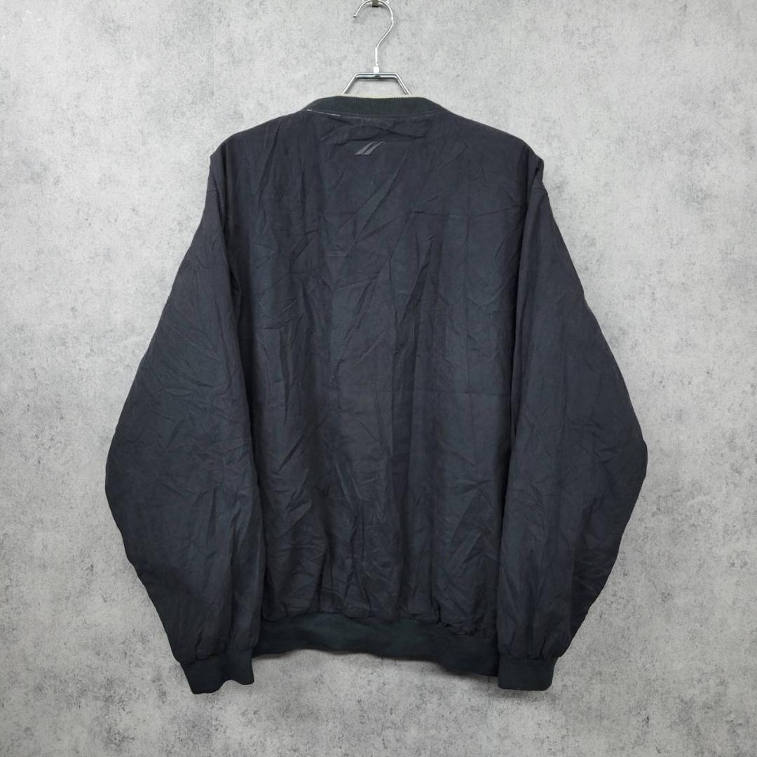 古着 90s ナイキ NIKE ナイロンジャケット ブラック×ホワイト XL