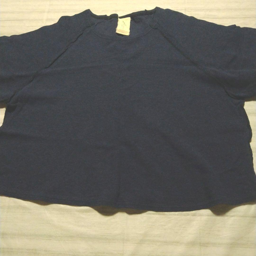 イチアンティークス　ダークブルー ラグランスリーブ Tシャツ 日本製