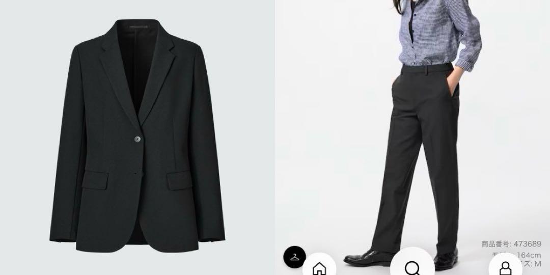 新品 ユニクロ 感動ジャケット 感動スリムパンツ XL ブラック セットアップ
