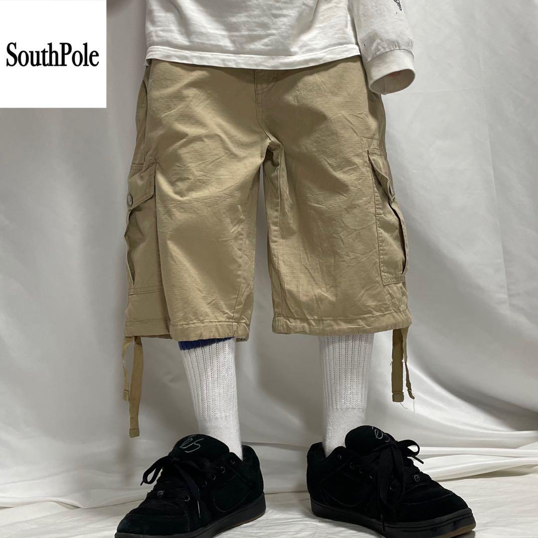 00s y2k W46 カーゴ パラシュート バギーパンツ ショーツ 極太 00s Southpole カーゴ パラシュート バギーパンツ ショーツ 極太
