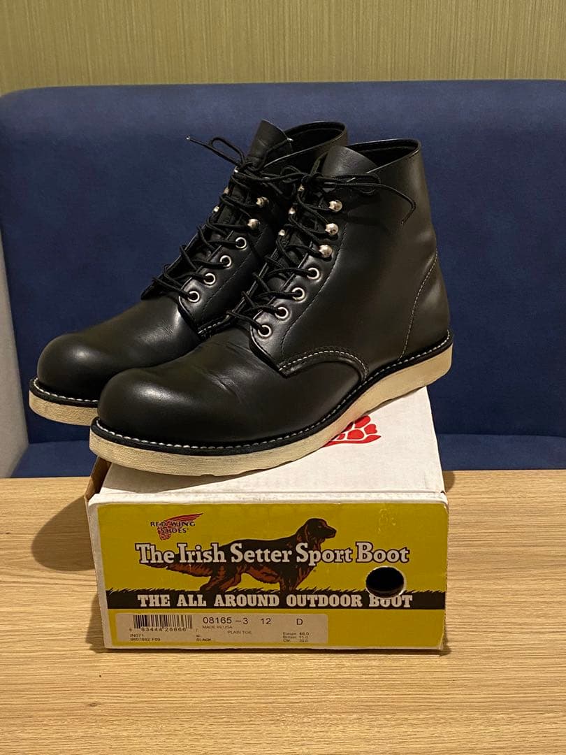 四角犬タグ 8165 レッドウィング US12D ブラック30cm RED WING