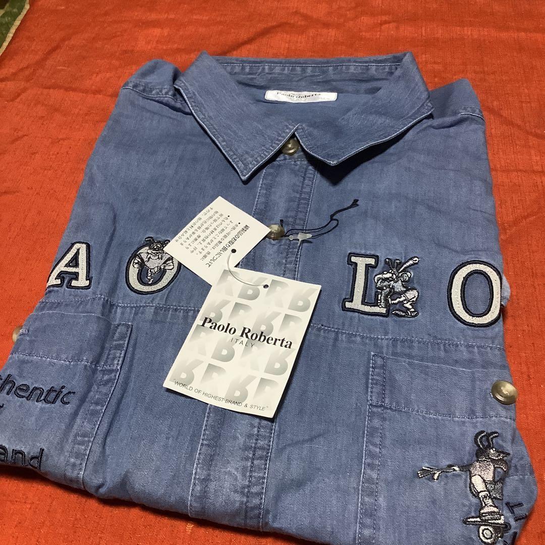 メンズ新品長袖デニムシャツ(LL)
