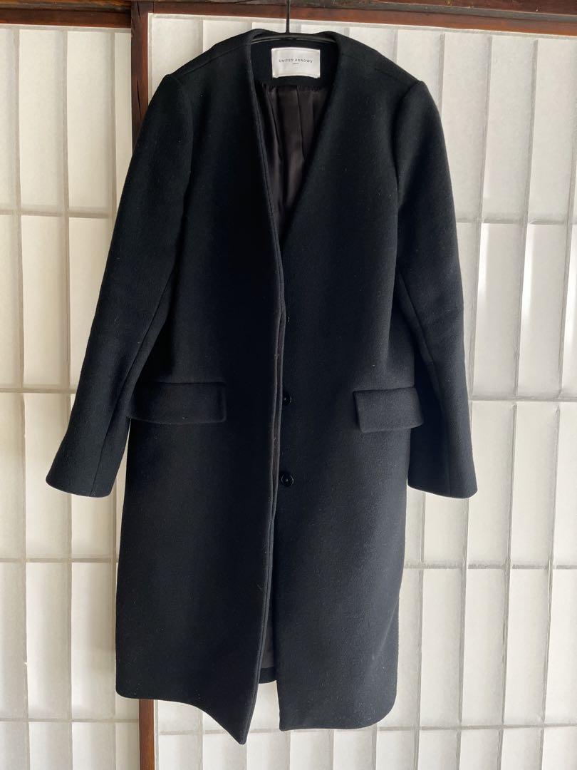 United arrows Tokyo ノーカラーウールコート