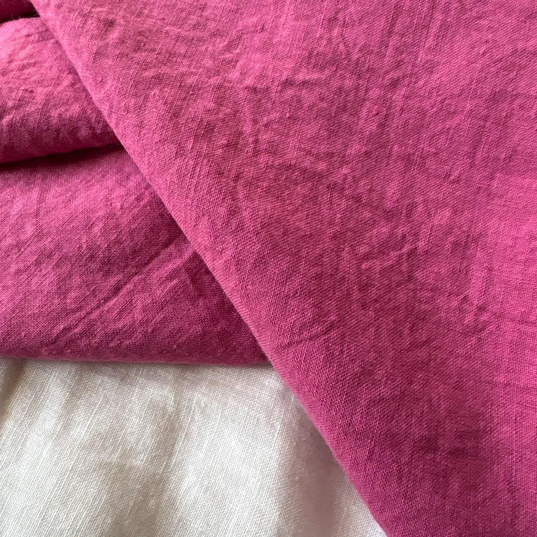 短！紫蘇ローズ★優しく作られたリネン麻生地★ナチュラル系 浜松 ワッシャー40