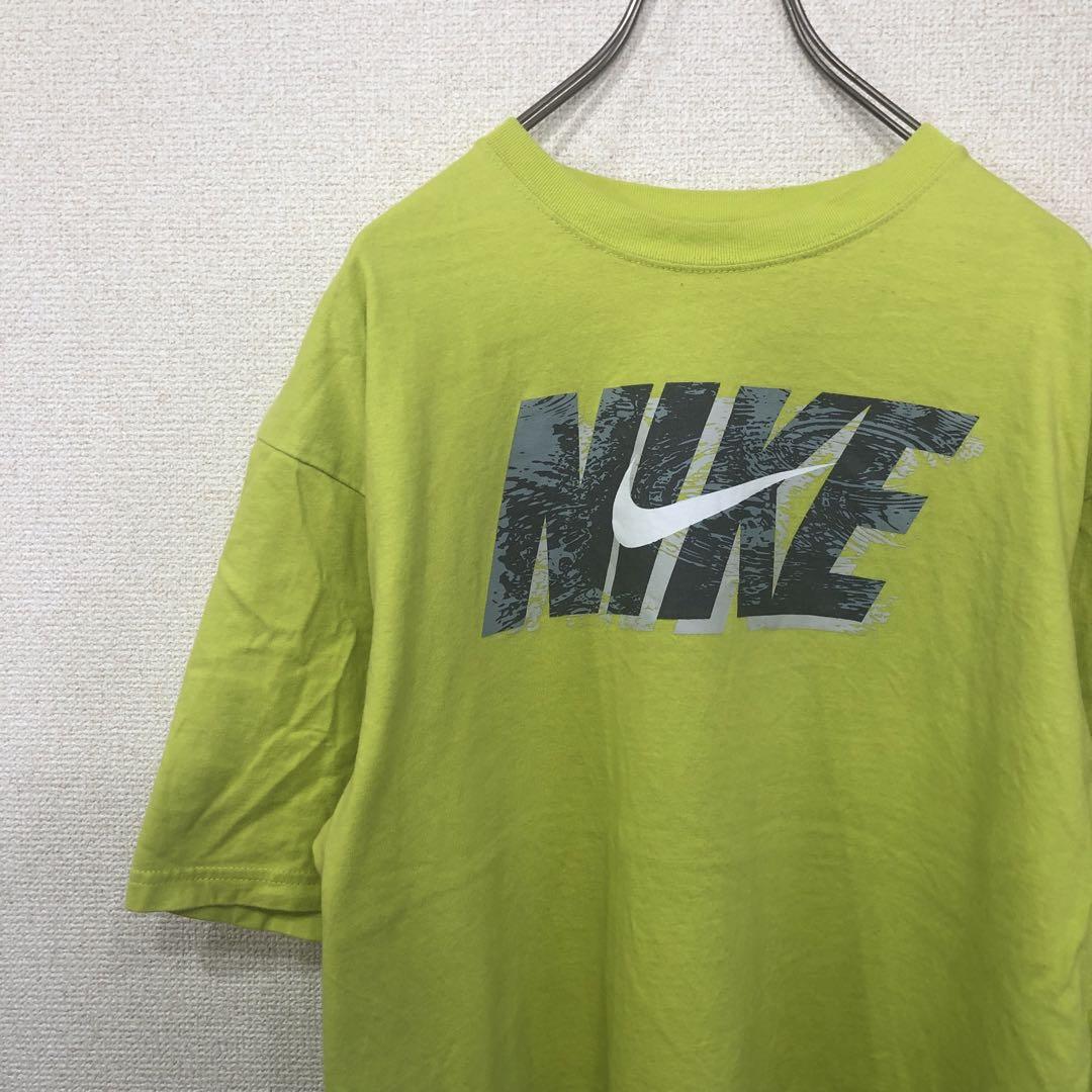 ナイキ　tシャツ ロゴ　ライムグリーン　アメリカ古着　 XL 729トップス