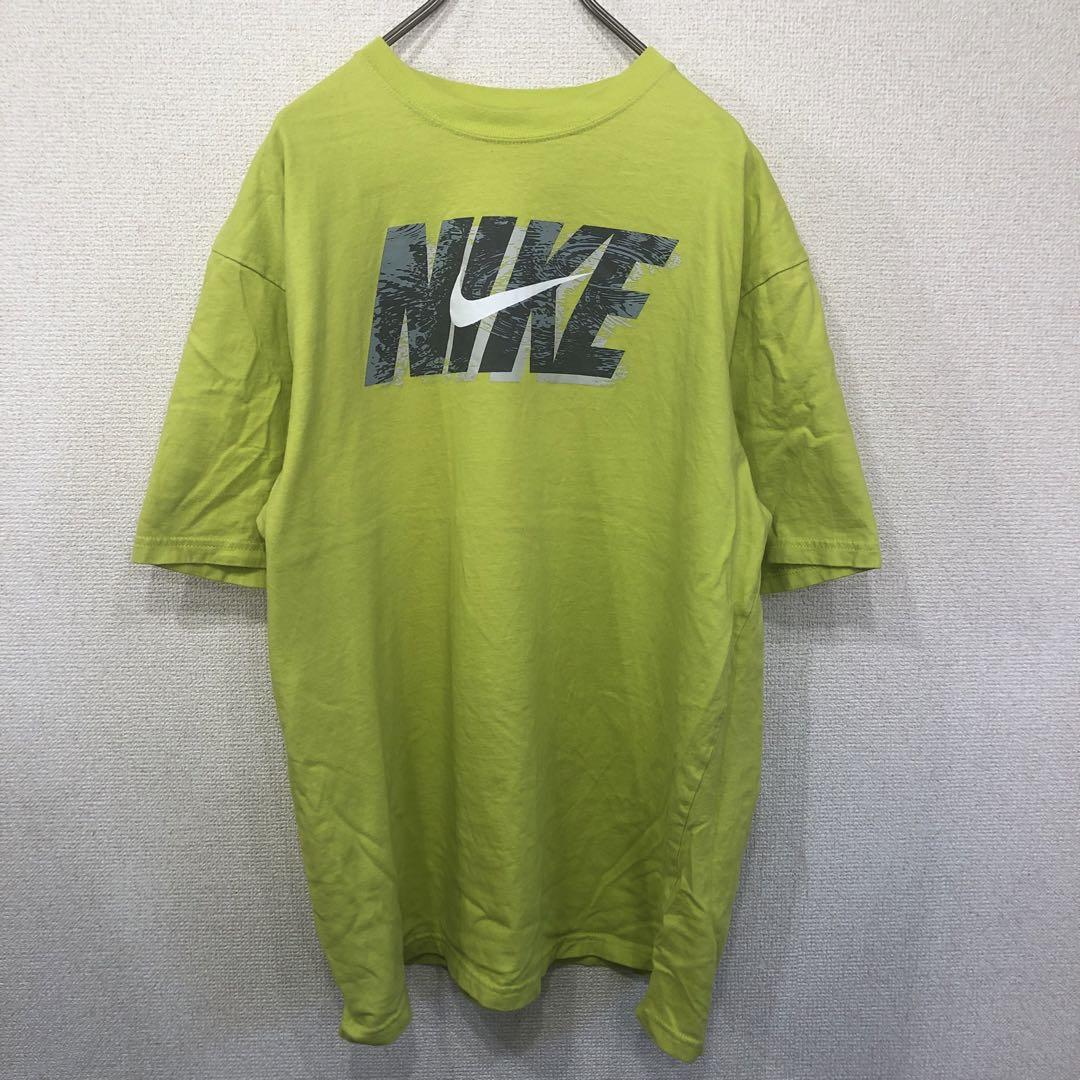 ナイキ　tシャツ ロゴ　ライムグリーン　アメリカ古着　 XL 729