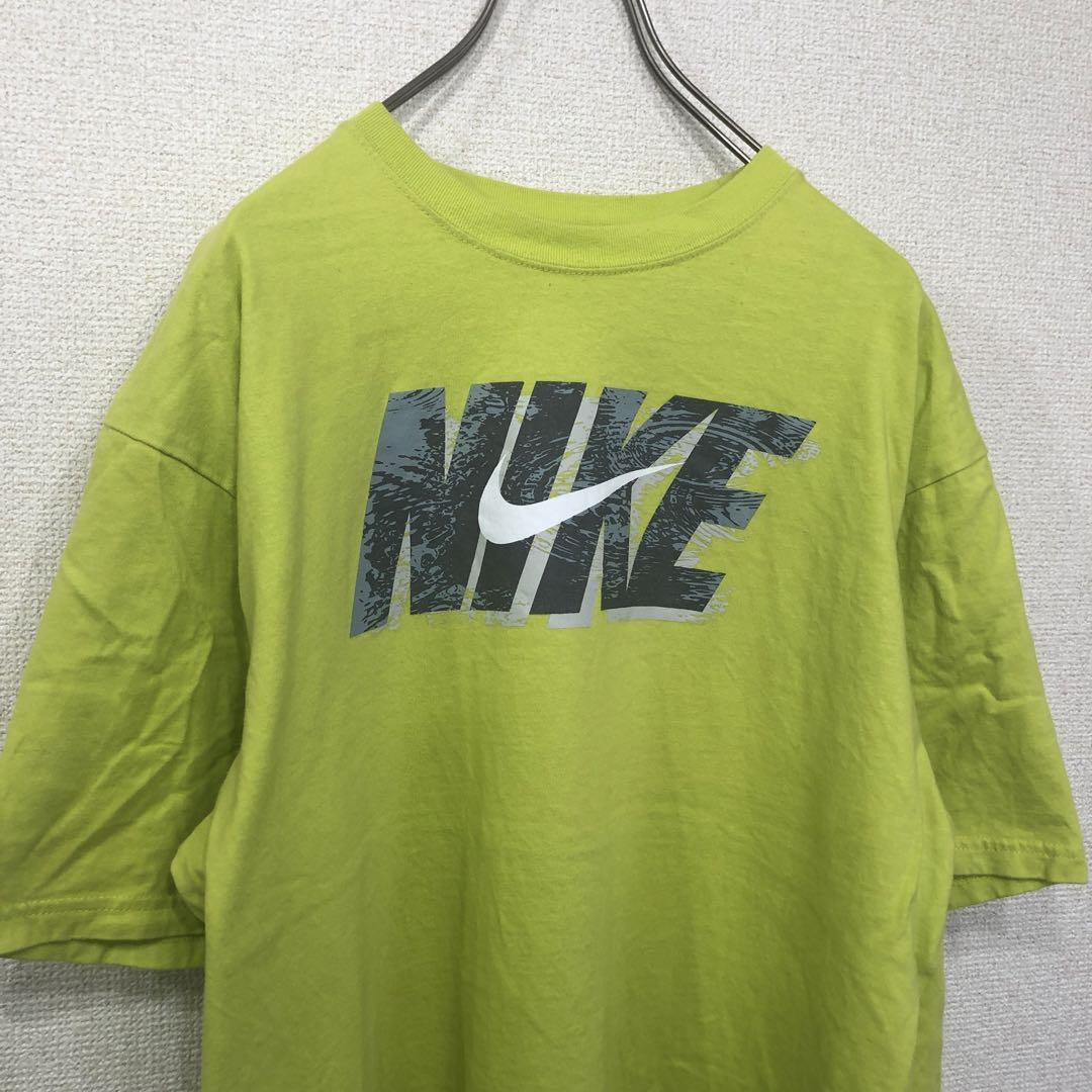 ナイキ　tシャツ ロゴ　ライムグリーン　アメリカ古着　 XL 729
