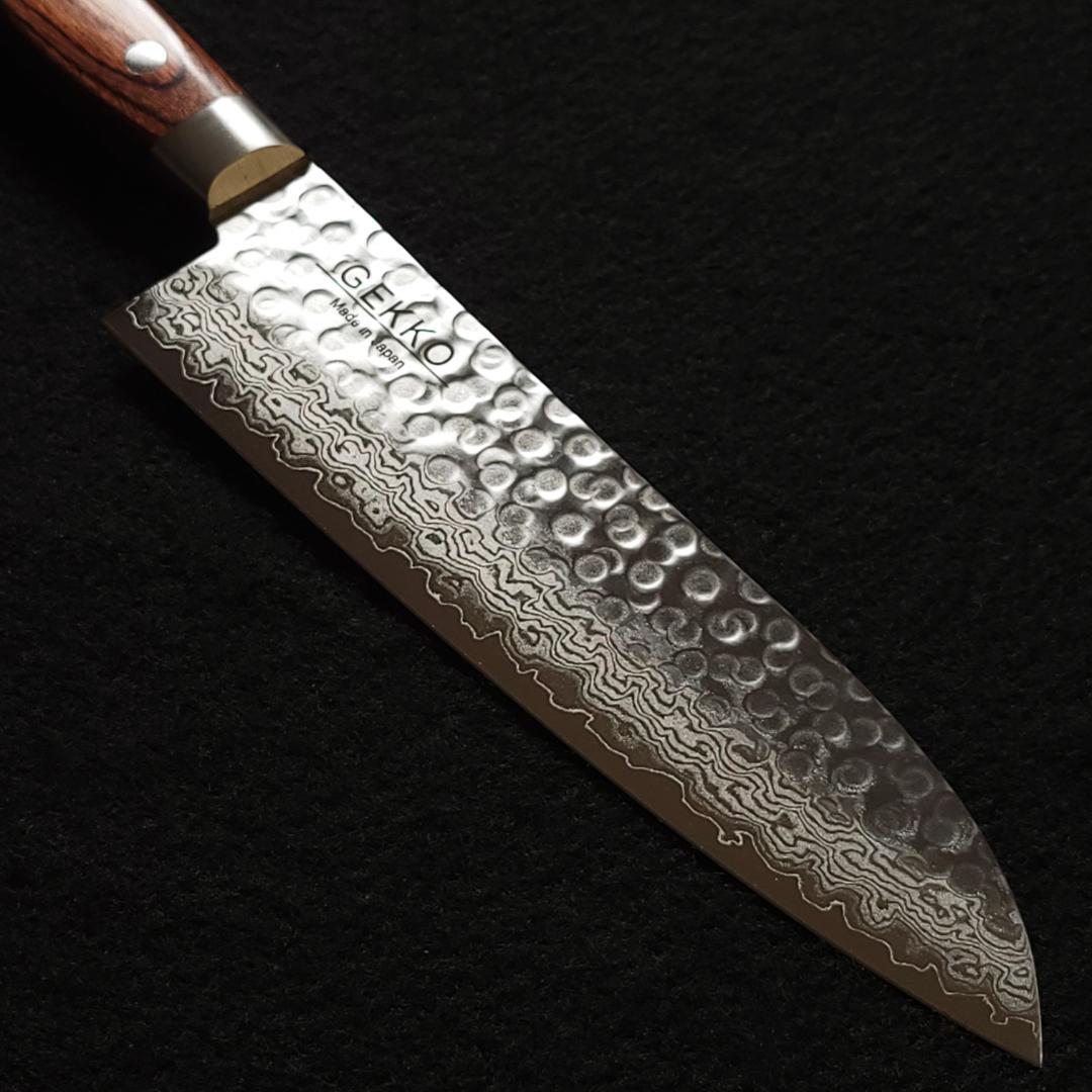 VG10 ダマスカス 三徳包丁185mm 茶柄 G1706E 月光作