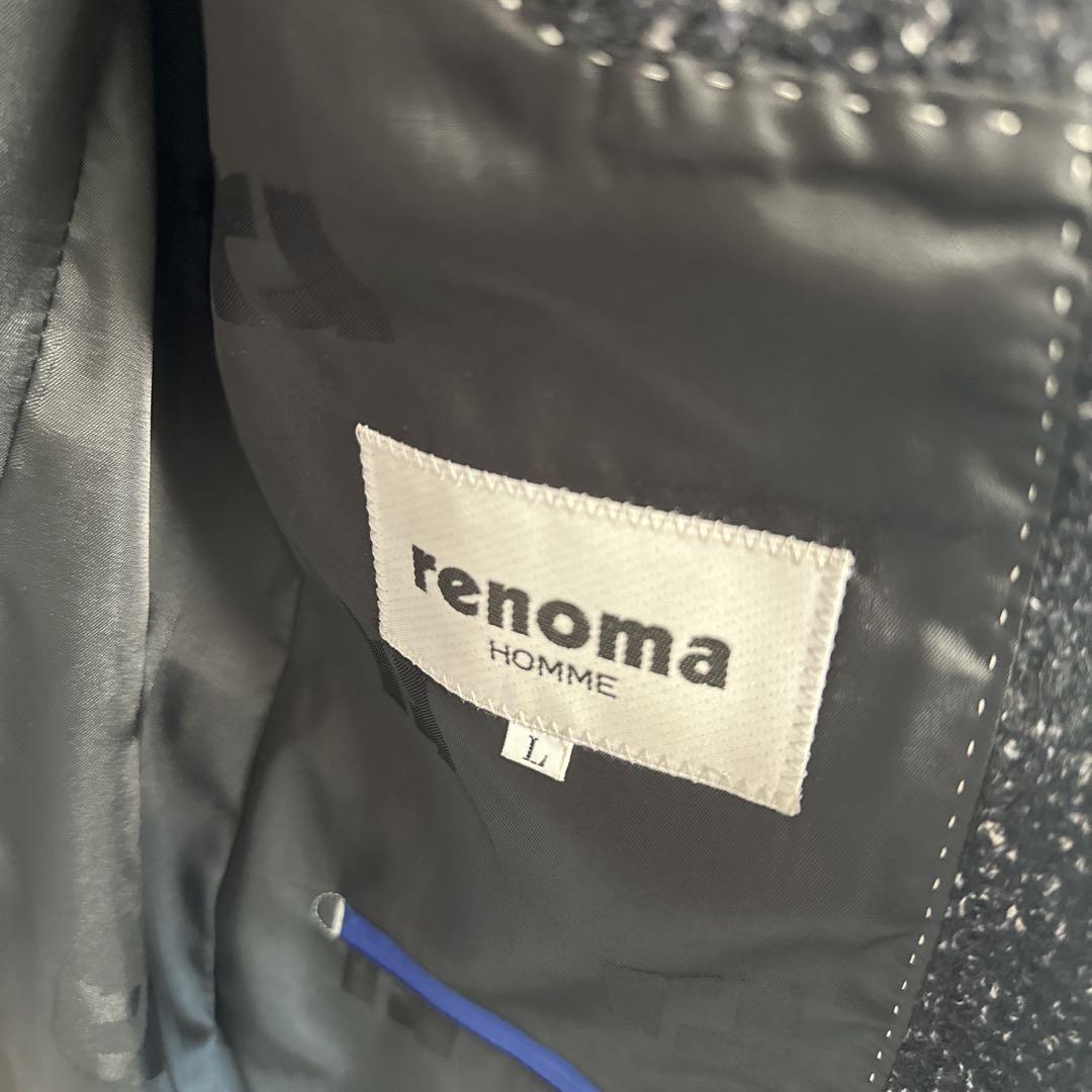 renoma テーラードジャケット 黒と白ツイード - メルカリ