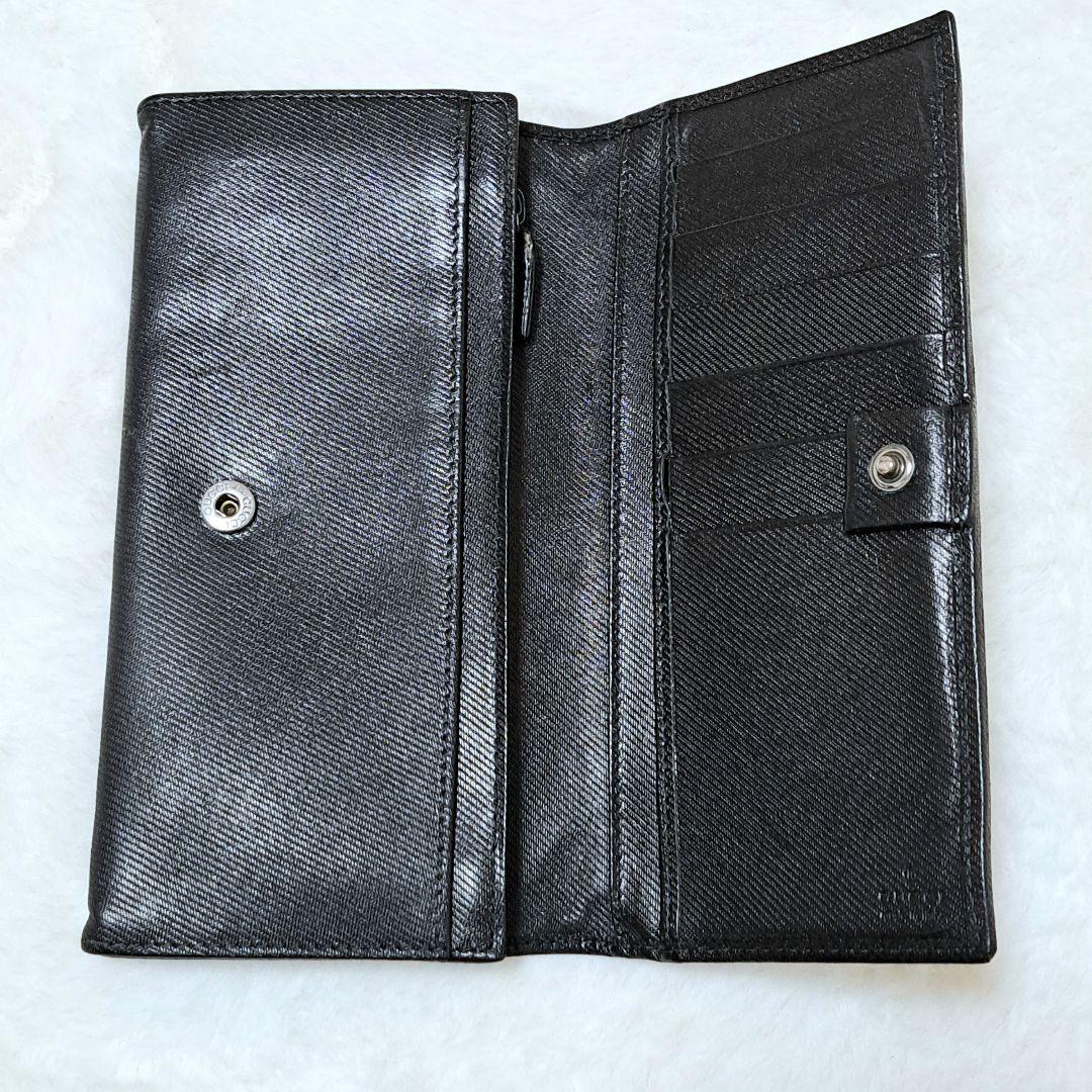 GUCCI グッチ GG 二つ折り財布 長財布 黒 ブラック