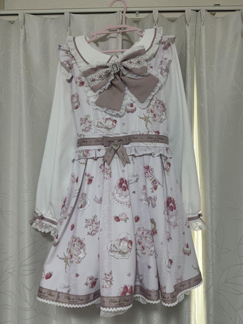 LIZLISA salon de fraise柄ワンピース ピンク