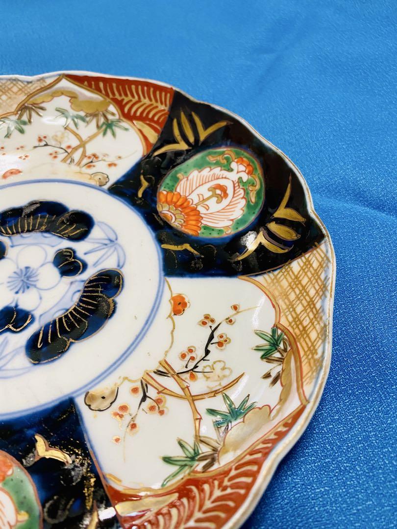 古伊万里　金彩　梅松家紋　大皿　金襴手　新品　伊万里焼　色絵