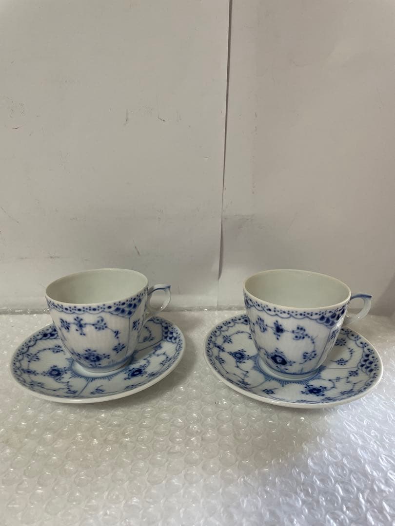 ROYAL Copenhagen ブルーフルーテッド ハーフレース 2客