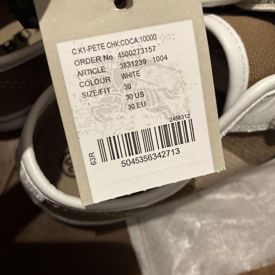 Burberry キッズ スニーカー ホワイト/ブラウン