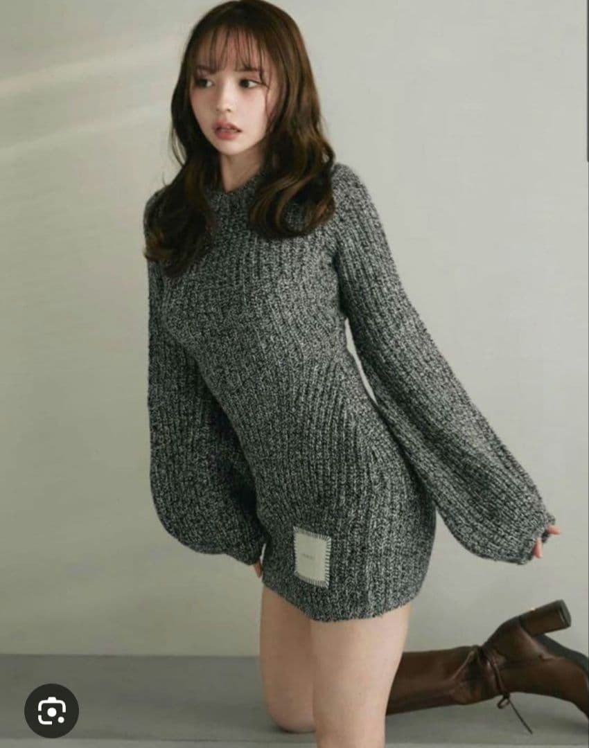 andmary ニットワンピース グレー 美品 ANDMARY グレー ニットワンピース - メルカリ