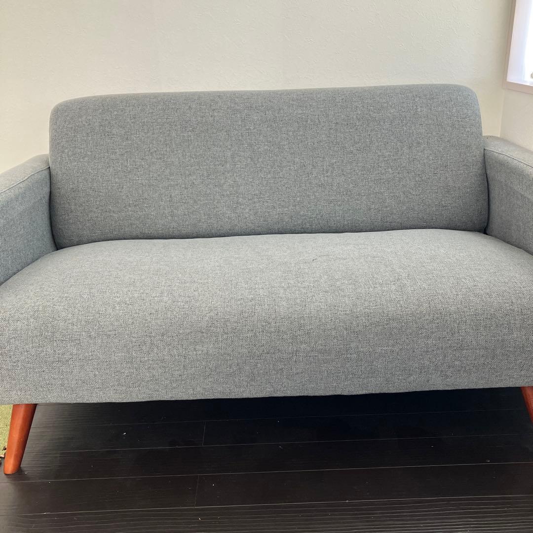 グレー ファブリックソファ 2人掛け グレー ファブリックソファ 2人掛け