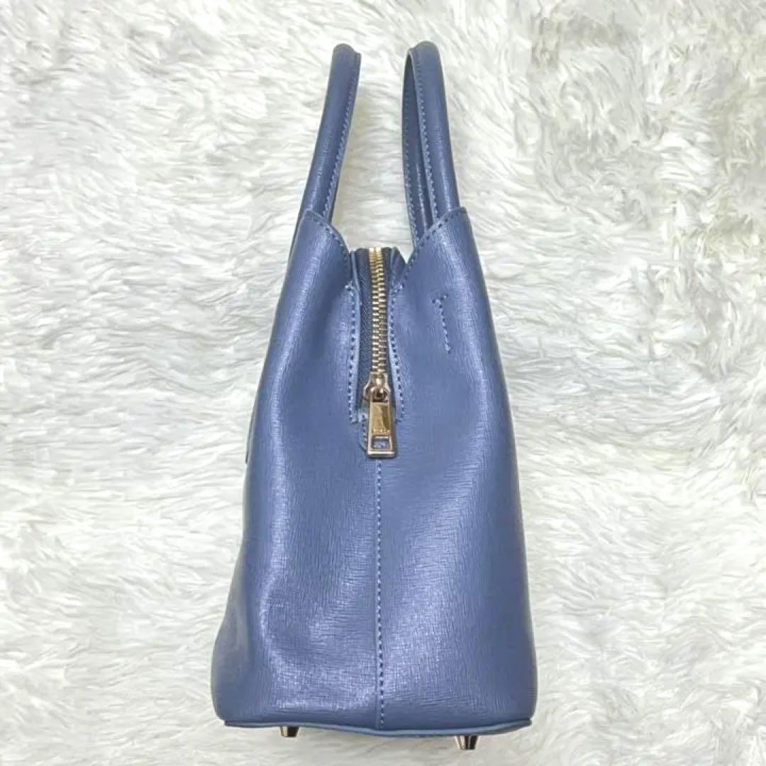 【美品❗️】FURLA フルラ テッサ ショルダーバッグ 2way 青 ブルー M