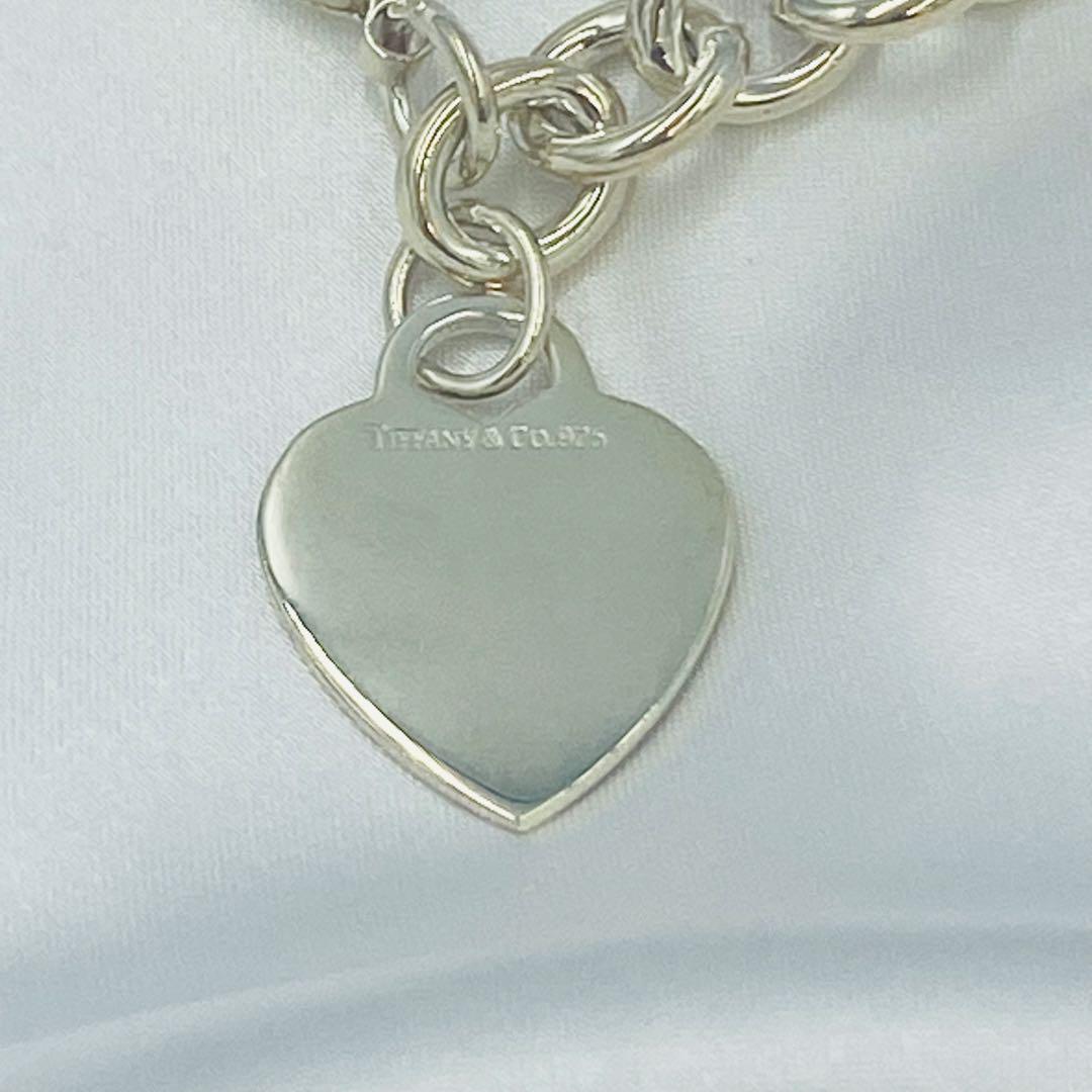 Tiffany & Co. ハートチャームチェーンブレスレット 美品＊Tiffany & Co＊ハートチャーム チェーンブレスレット17cm