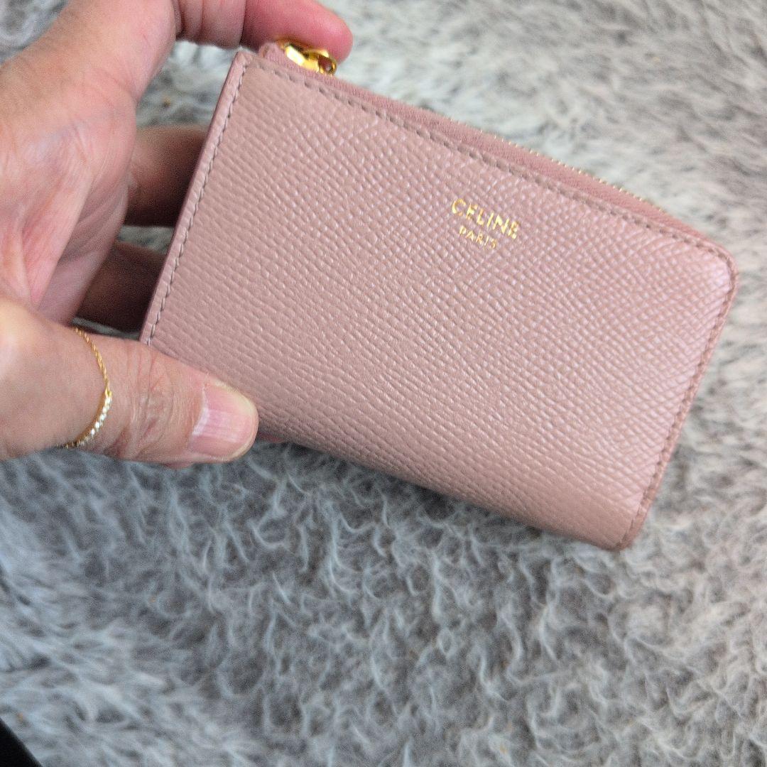 セリーヌ CELINE コンパクトウォレット ピンク レザー 二つ折り