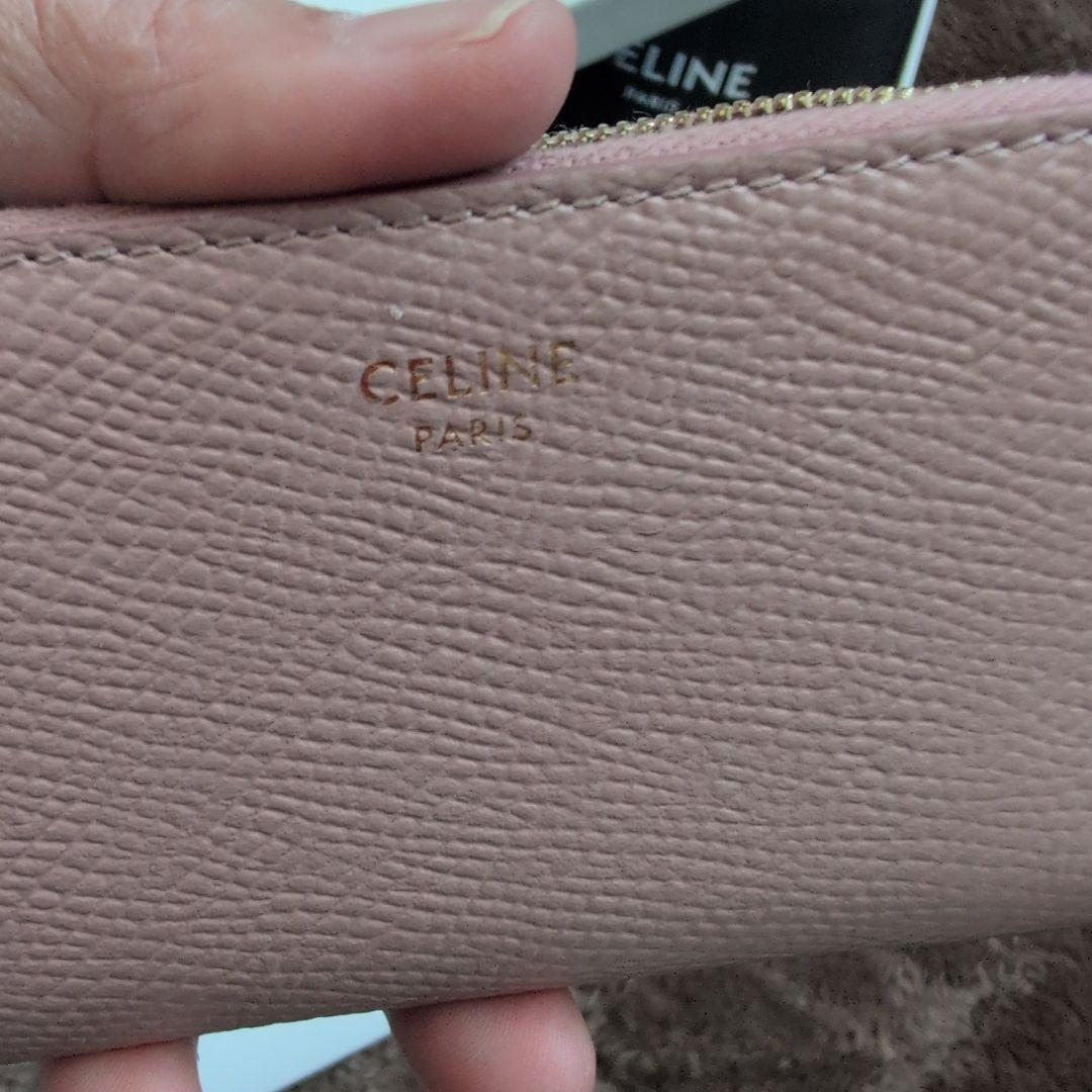 CELINE ピンク レザー 二つ折り財布