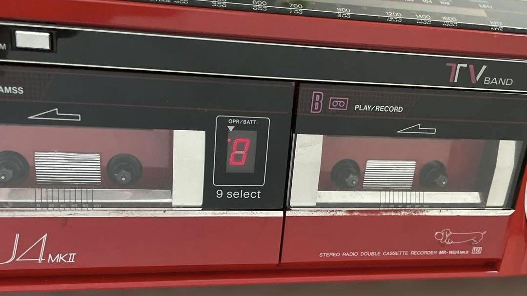 ジャンクレトロラジカセ サンヨー ダブルカセット WU4MKⅡ