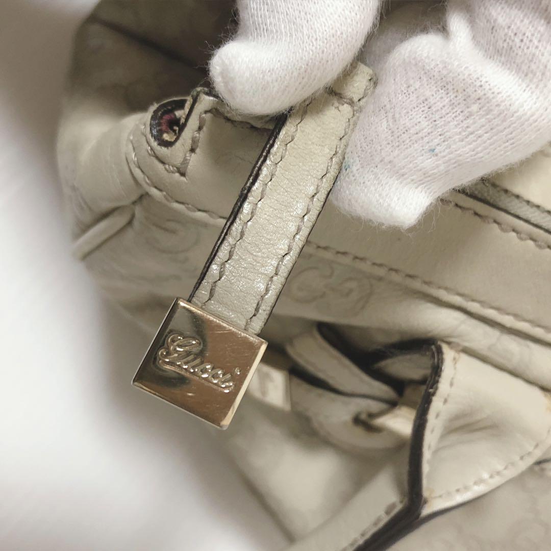希少　GUCCI グッチ アビー シマ　ハンドバッグ オールレザー　ヴィンテージ