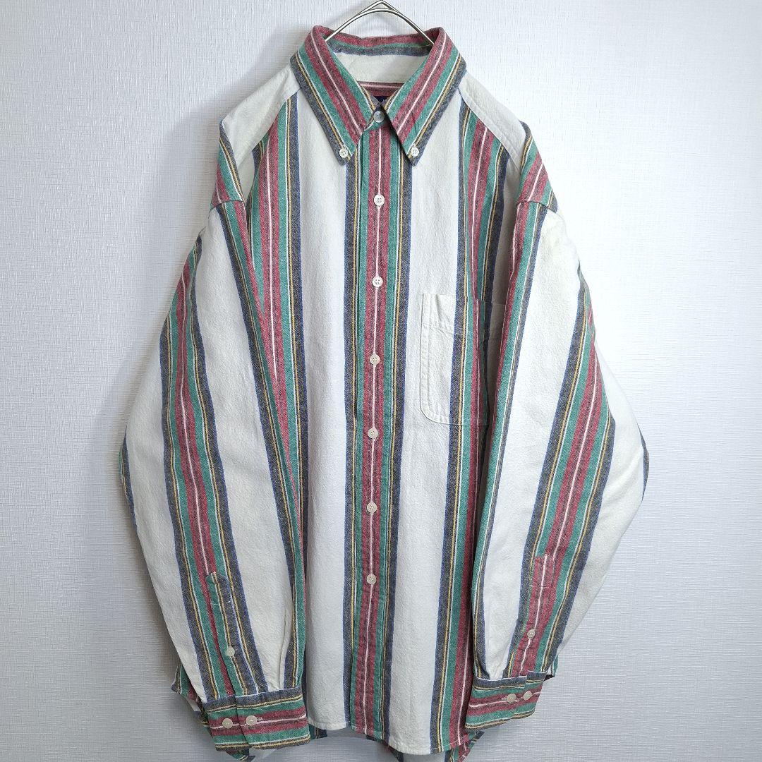 【90s/古着】OLD GAP ストライプ ボタンダウン 長袖 シャツ M
