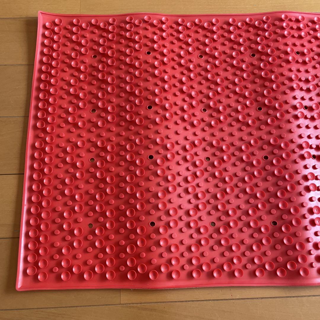安寿 介護用品 吸着滑り止めマット 赤色 お風呂マット 滑り止め付き 新品 S