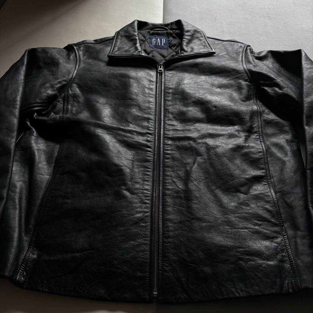 00s OLDGAP ギャップ レザー シングルライダースジャケット ブラック