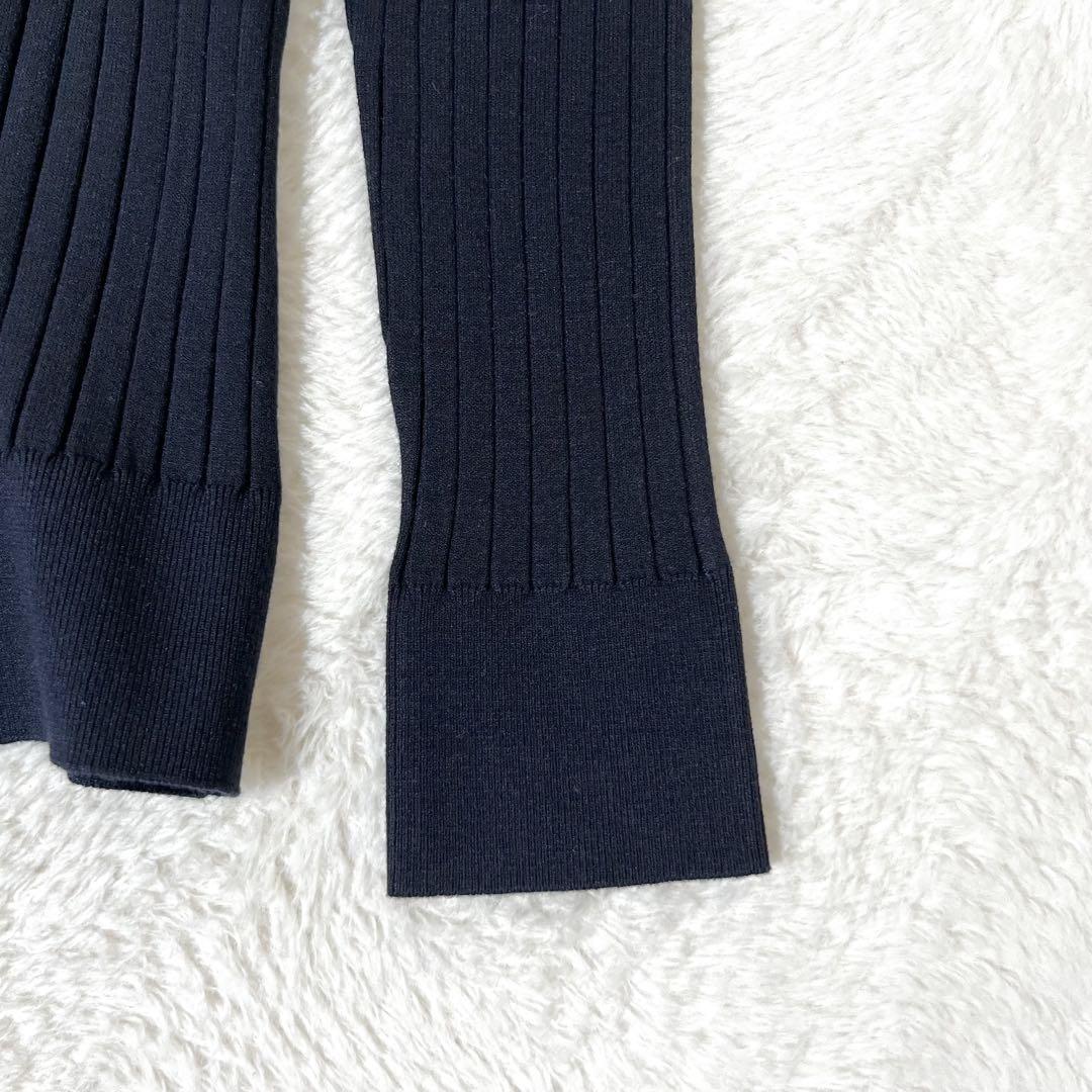美品✨ソージュ ワイドリブVネックカーディガン ネイビー M 現行
