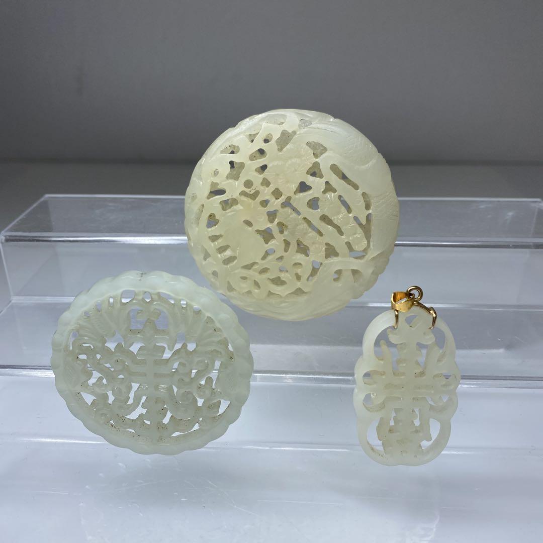 白砡　透彫　アクセサリー飾物　52.4g 東里7-0620☆2F