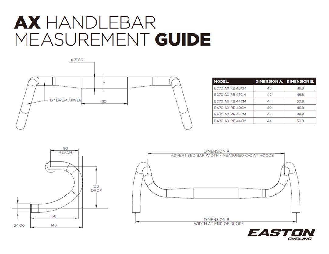 EASTON EA70 AX ロードバー 42cm(芯-芯) 美品 送料込み