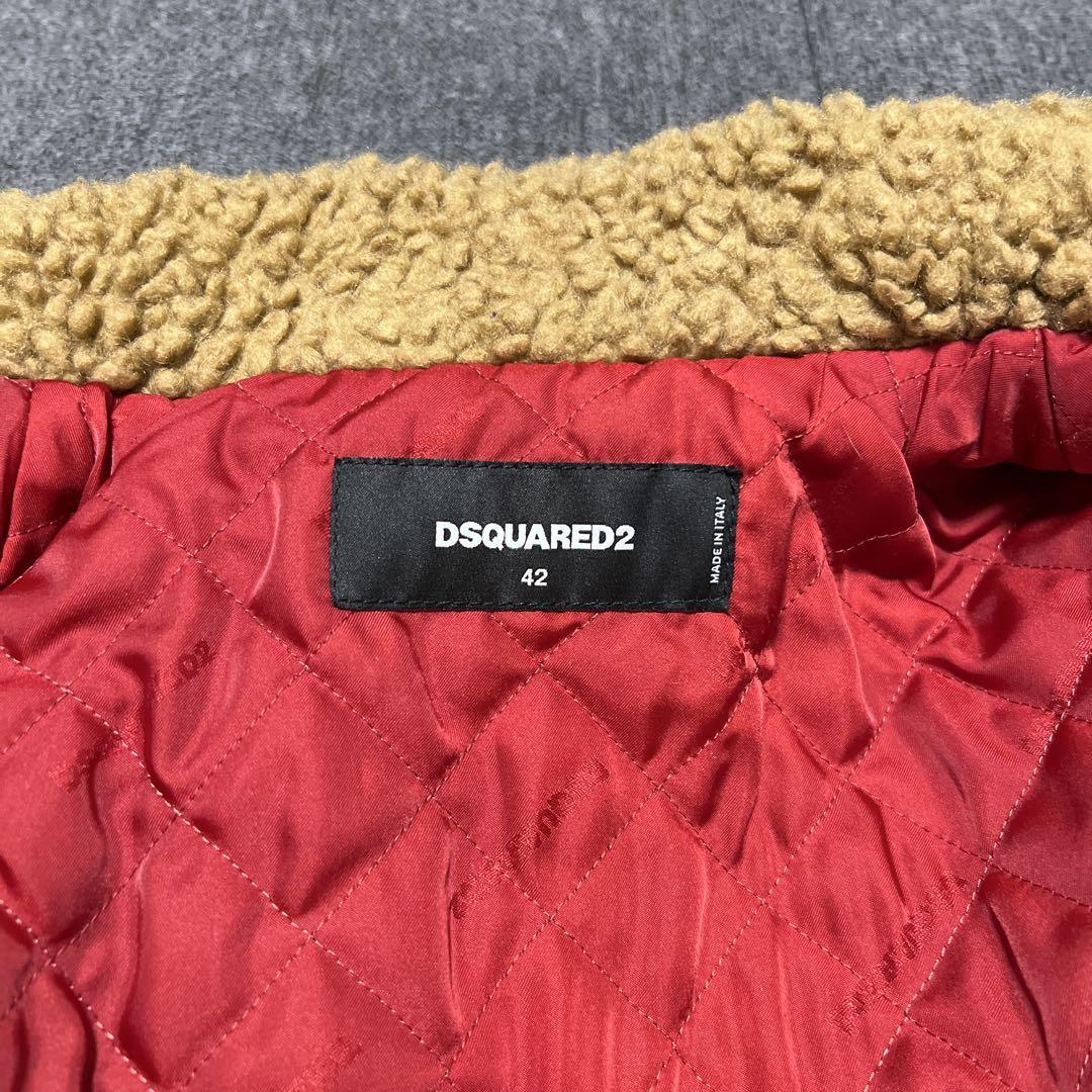 DSQUARED2 デニムジャケット ディースクエアード ボア チェックICON