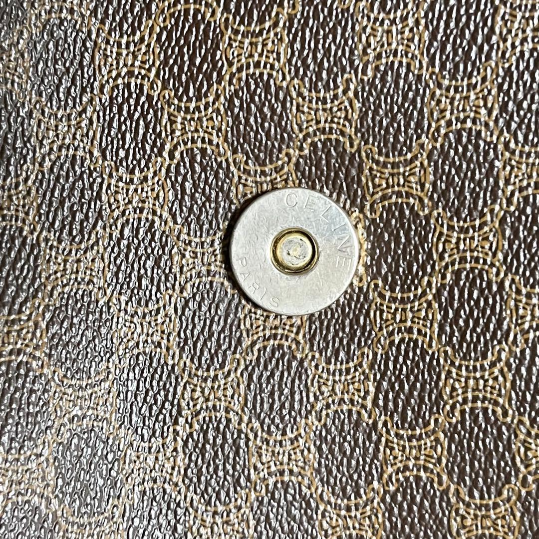 【美品】セリーヌ ショルダーバッグ レザー PVC マカダム フラップ型 【美品】セリーヌ ショルダーバッグ レザー PVC マカダム フラップ型