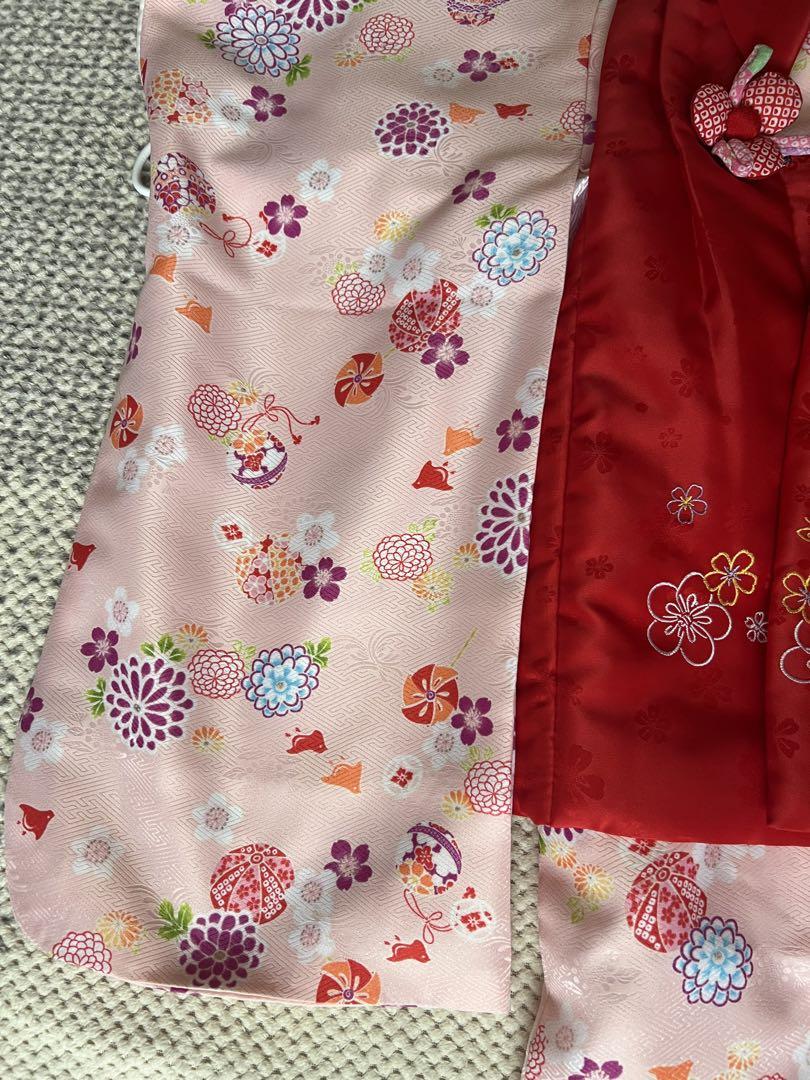 3歳　七五三　お着物フルセット　髪飾り付き