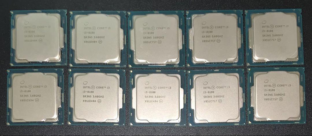 INTEL R CORE™︎ i3-8100 SR3N5 3.60GHZ 10個