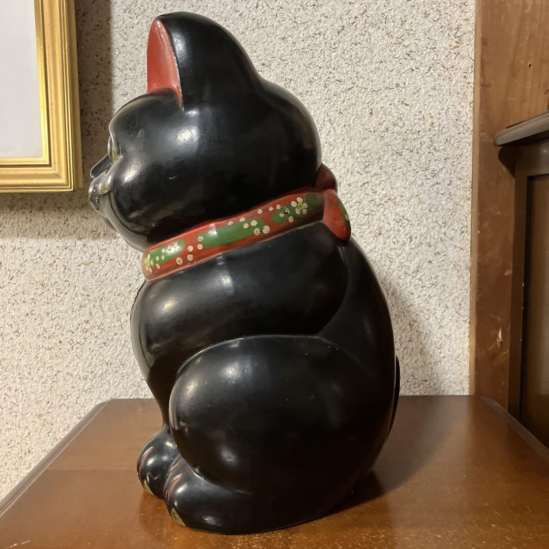 招き猫 黒（大）ビンテージ