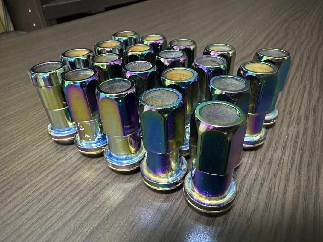 協栄産業 貫通ロングナット ロックナット付 R40 ネオクロカラー