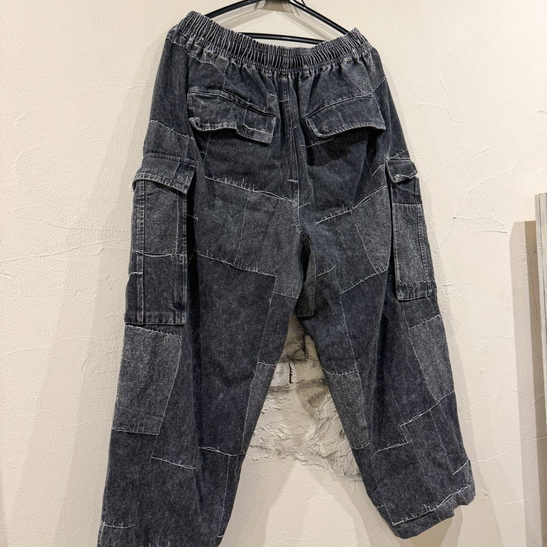 中古美品☆MinoriTY パッチワークデニムセットアップ インディゴ染め