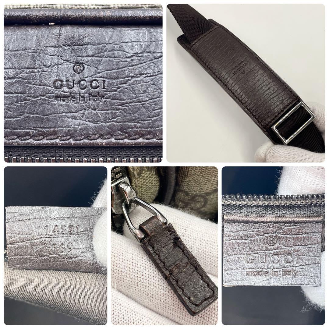 【美品】グッチ ショルダーバッグ カメラバッグ 斜め掛け GGスプリーム メンズ