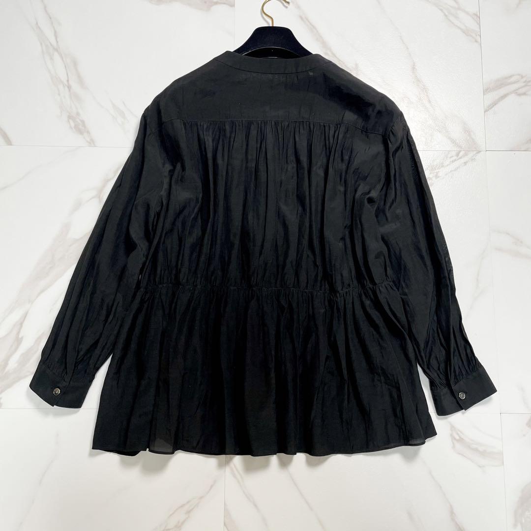 美品✨セオリーリュクス ギャザーブラウス バンドカラー 近年モデル 40