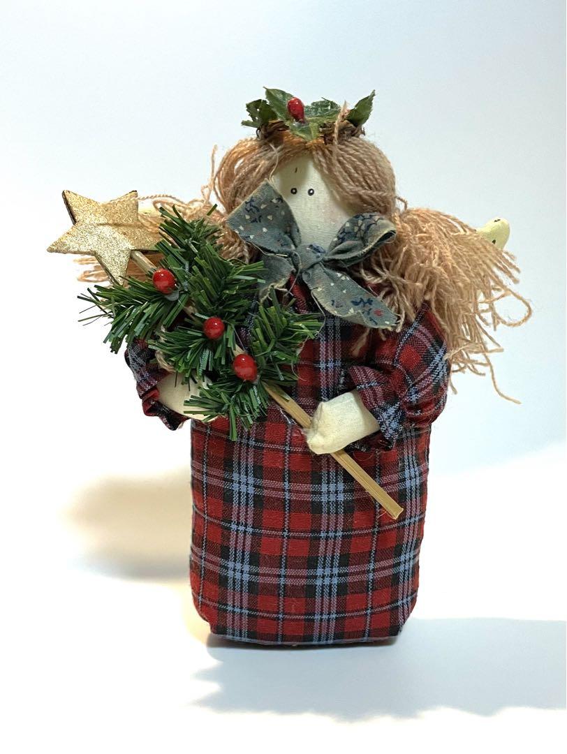カントリー人形クリスマス天使ぬいぐるみ