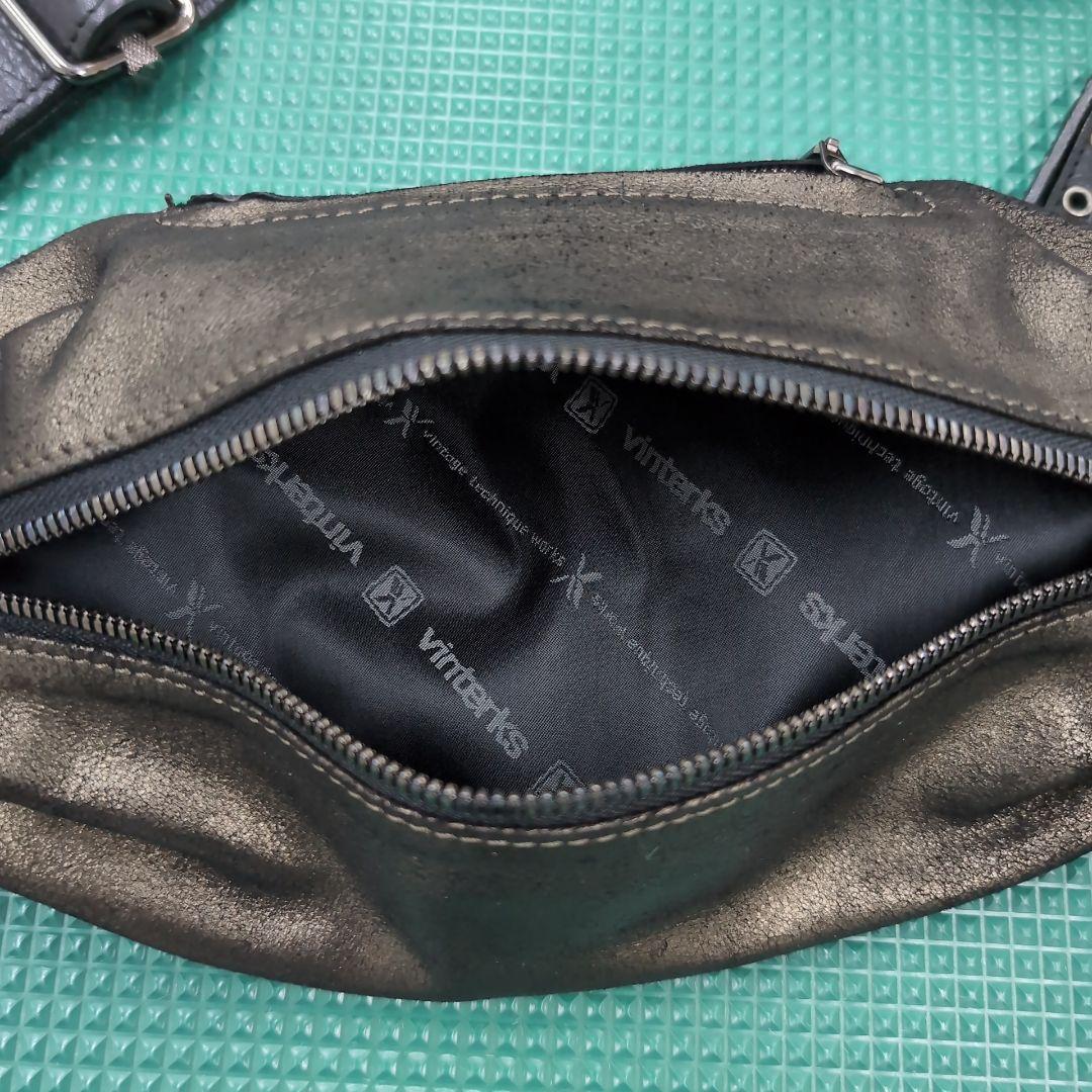 美品　master piece vinterks　ボディバッグ　渋ゴールド　本革