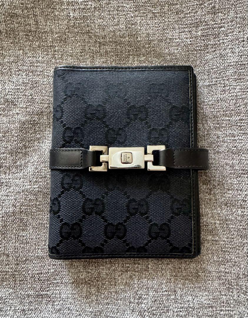 【美品】GUCCI 手帳カバー GGキャンバス ブラック