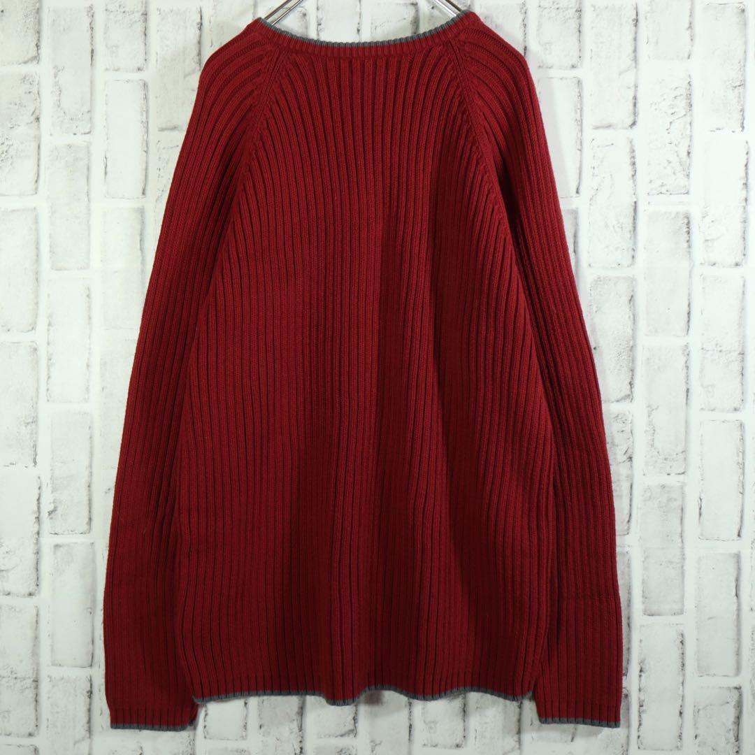 【レトロ古着】90s GUESS リンガーセーター リブニット アメトラ M
