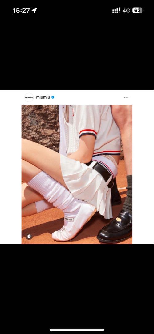 ミュウミュウ MIUMIU スカート テニスコート スカート ホワイト