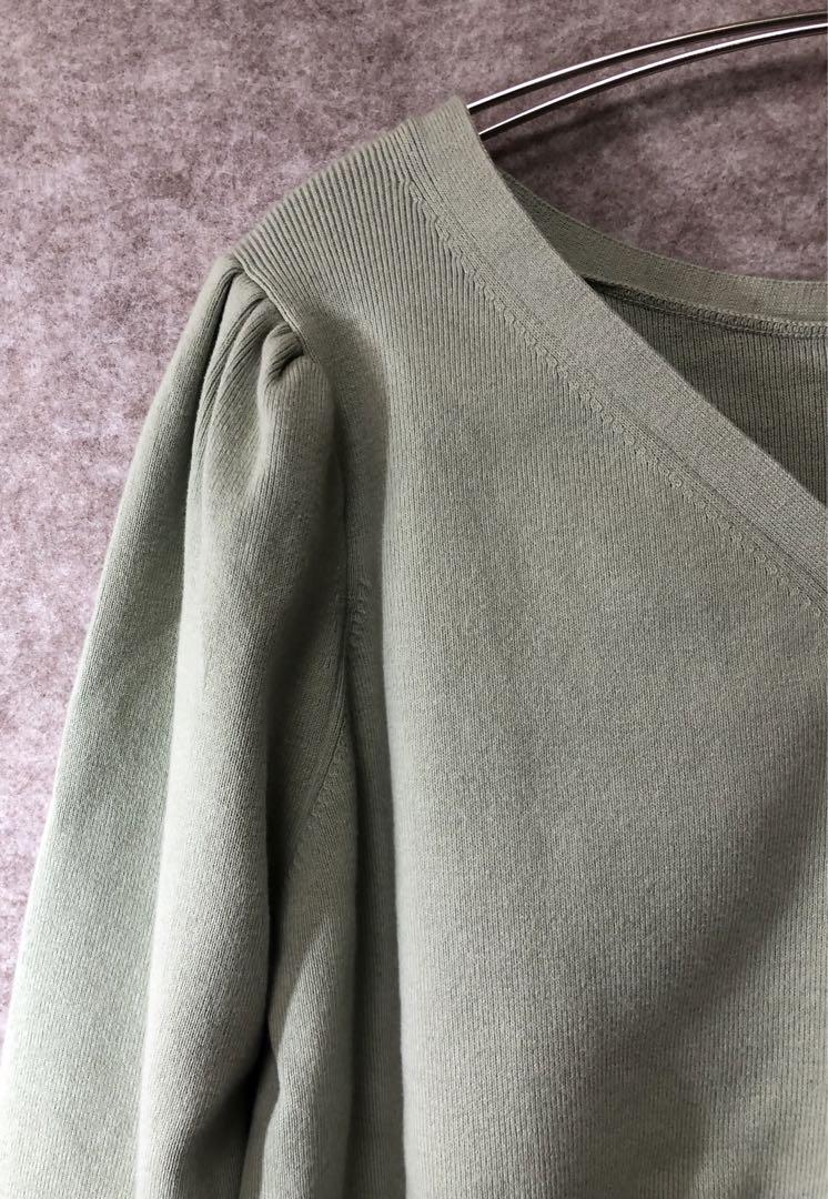 【3325】LOUNIE ハンドウォッシャブル トップス カーディガン グリーン 3325】LOUNIE ハンドウォッシャブル トップス カーディガン
